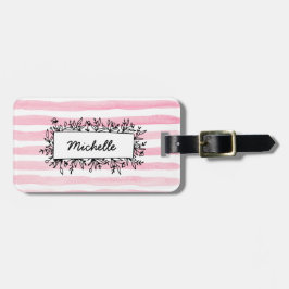 ピンクの水の色ストライプのパーソナライズされたラゲッジタグ ラゲッジタグ