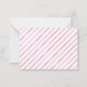 ピンクの水の色ストライプの第1の誕生日マイルストーン ノートカード (裏面)