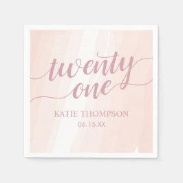 ピンクの水の色スプラッシュ21歳の誕生日 スタンダードカクテルナプキン