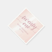 ピンクの水の色スプラッシュ21歳の誕生日 スタンダードカクテルナプキン (角)