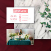 ピンクの水の色ソーシャルメディアのロゴ&写真 名刺