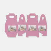 ピンクの水の色トナカイ、雪だるまメリークリスマス フェイバーボックス (折り畳みなし)