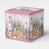 ピンクの水の色トナカイ、雪だるまメリークリスマス フェイバーボックス (正面サイド)