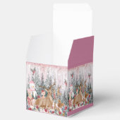 ピンクの水の色トナカイ、雪だるまメリークリスマス フェイバーボックス (オープン)