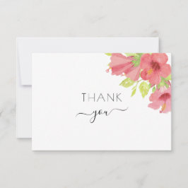 ピンクの水の色ハイビスカス結婚フローラの写真 サンキューカード