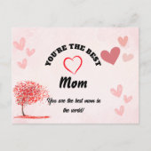 ピンクの水の色ハッピーマザーズの日グリーティングカード ポストカード (正面)