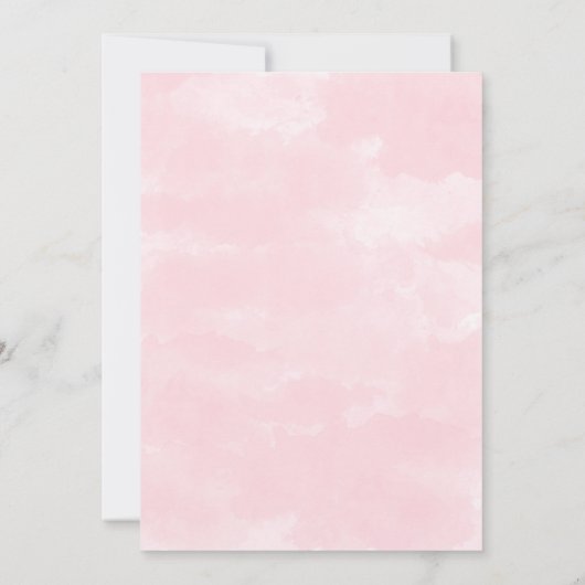 ピンクの水の色ベビーシャワーありがとう注+詩 サンキューカード (裏面)