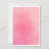 ピンクの水の色ベビーシャワーの招待 招待状 (裏面)