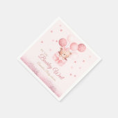 ピンクの水の色ボホガールTeddyクマ赤ちゃんシャワー スタンダードカクテルナプキン (角)