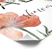 ピンクの水の色ポピー赤ちゃんシャワーへようこそ フォトプリント (角)