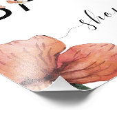 ピンクの水の色ポピー赤ちゃんシャワーへようこそ フォトプリント            (角)