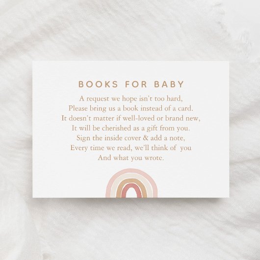 ピンクの水の色レインボーブックリクエスト エンクロージャーカード