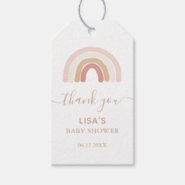 ピンクの水の色レインボーベビーシャワー ギフトタグ