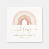 ピンクの水の色レインボーベビーシャワー スタンダードカクテルナプキン (正面)