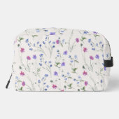 ピンクの水の色ワイルドフラワーフローラ化粧品バッグ ドップキット (裏面)