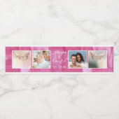 ピンクの水の色結婚の写真コラージュ ペットボトルラベル (シングルラベル)