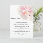 ピンクの水の色、カスタマイズ可能、甘い16th 招待状 (スタンド正面)