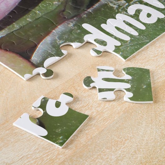 ピンクの水ゆりの花お祖母さんを愛する ジグソーパズル (側面)