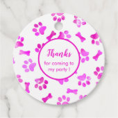 ピンクの水カラーのポープリント フェイバータグ (正面)