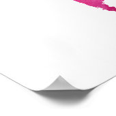 ピンクの水カラーのワールドマップ ポスター (角)