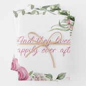 ピンクの水カラーバラフレームパーソナライズされた ラッピングペーパーシート (インサイチュ)