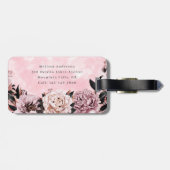 ピンクの水カラーバラフローラ ラゲッジタグ (裏面横)