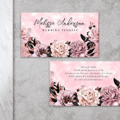 ピンクの水カラーバラフローラ 名刺