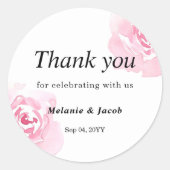 ピンクの水カラーバララウンドシール ラウンドシール (正面)