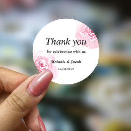 ピンクの水カラーバララウンドシール ラウンドシール