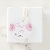 ピンクの水カラーバララウンドメッセージカード フェイバータグ (インサイチュ)