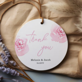 ピンクの水カラーバララウンドメッセージカード フェイバータグ