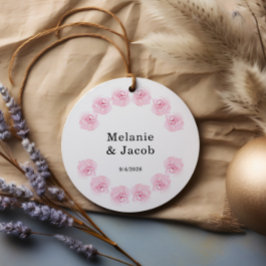 ピンクの水カラーバララウンドメッセージカード フェイバータグ