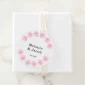 ピンクの水カラーバララウンドメッセージカード フェイバータグ (インサイチュ)