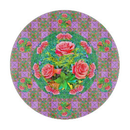 ピンクの水カラーバラ カッティングボード