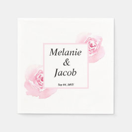 ピンクの水カラーバラ スタンダードカクテルナプキン