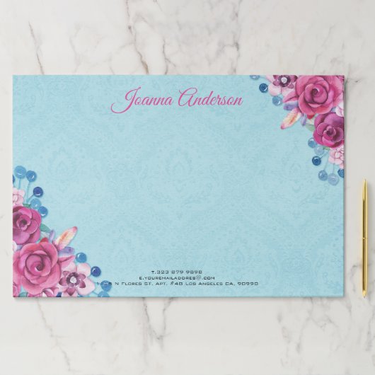 ピンクの水カラーバラ ペーパーパッド (インサイチュ)