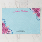 ピンクの水カラーバラ ペーパーパッド (正面)