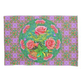 ピンクの水カラーバラ 枕カバー (正面)