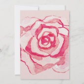ピンクの水カラーバラ | 結婚s 招待状 (裏面)