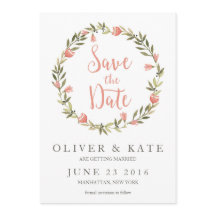 ピンクの水カラーフローラリース日付の保存