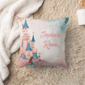 ピンクの水カラープリンセス クッション (ブランケット)