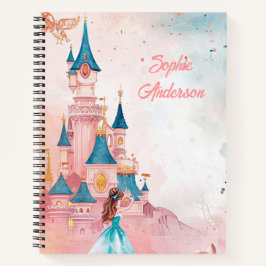 ピンクの水カラープリンセス ノートブック