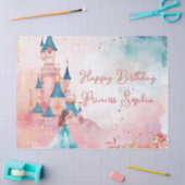 ピンクの水カラープリンセス 薄葉紙 (クラフト)