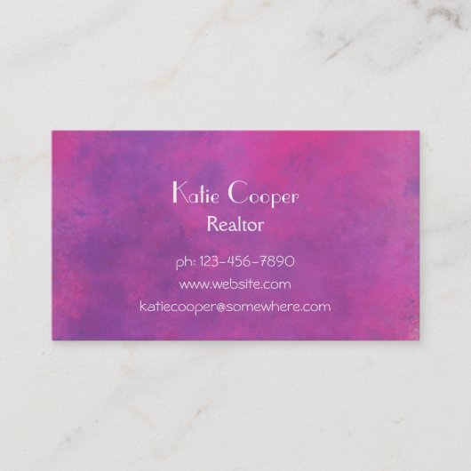 ピンクの水カラー抽象芸術テクスチャ 名刺 (正面)
