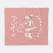 ピンクの水ガーリー彩50と素晴らしい誕生日 フリースブランケット (正面(横))