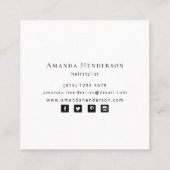 ピンクの水モダン色のブラシストロエレガントーク スクエア名刺 (裏面)