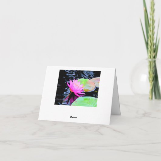 ピンクの水リリーカスタマイズ可能なお礼ノートカード カード (裏面)