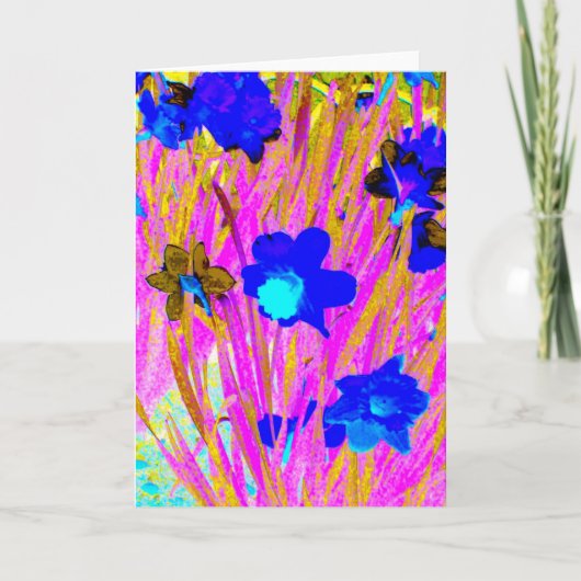 'ピンクの水仙'のグリーティ空白のングカード カード (正面)