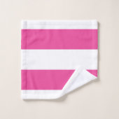 ピンクの水平ストライプ バスタオルセット (ウォッシュタオル)