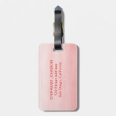 ピンクの水彩かわいいサファリジャングル動物 ラゲッジタグ (裏面縦)
